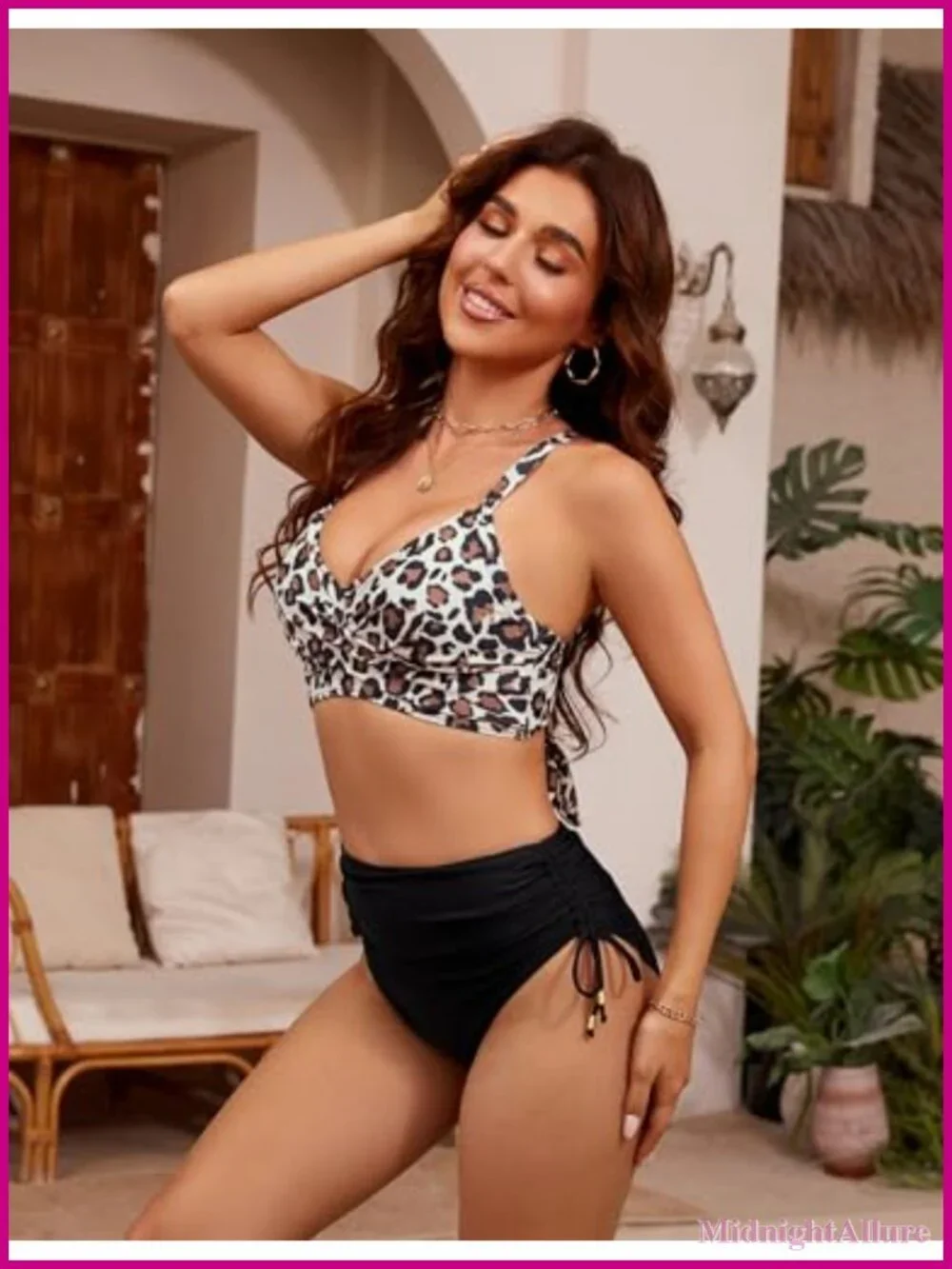 High Waisted Tummy Control Bikini Set with Ruched Bottom